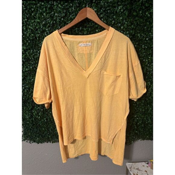 Free People Yellow NWOT Keep Me Oversized T-Shirt Sz Small - Picture 3 of 6